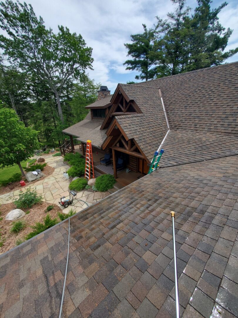 The roof of a cottage